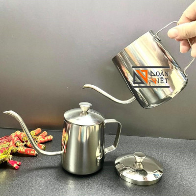 CA RÓT nước VÒI DÀI , rót trà, BÌNH trà (cà phê) [ CÓ NẮP ] - VÒI DÀI INOX SUS 304 CAO CẤP NHIỀU SIZE