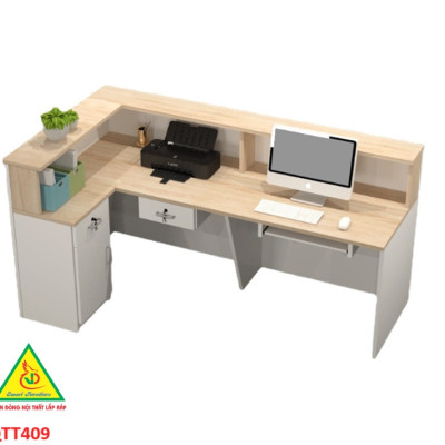 QUẦY LỄ TÂN, QUẦY TIẾP TÂN, QUẦY TÍNH TIỀN, QUẦY THU NGÂN QTT409 - Nội thất lắp ráp Viễn Đông Adv