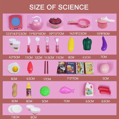 Bộ nấu ăn nhà bếp 36 chi tiết màu hồng xinh xắn đáng yêu sử dụng pin