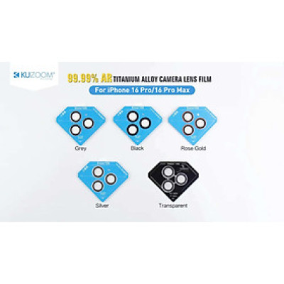 Dán cường lực 9h Lens Camera cho iPhone 16, iPhone 16 Pro, iPhone 16 Plus, iPhone 16 Pro Max hiệu KUZOOM chống rơi vỡ, chống xước cao cấp - Hàng chính hãng.