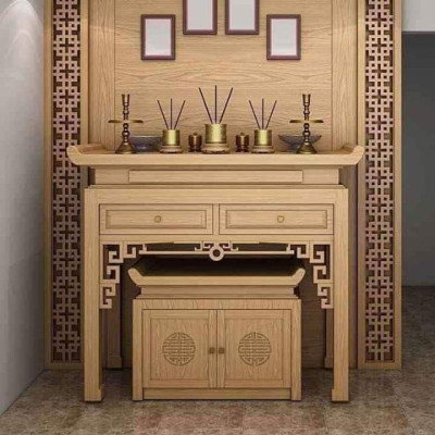 Bàn thờ đứng chung Cư gỗ Sồi Nga 100% ko pha tạp