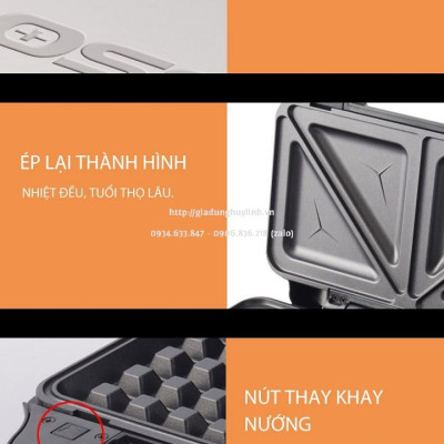 Máy - Kẹp nướng bánh sandwich 3 trong 1 Tiross TS9655 - 900W - Hàng chính hãng