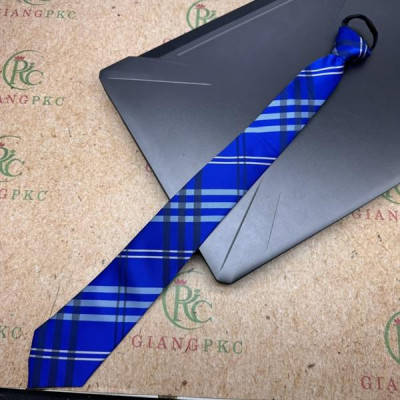 Cà vạt nam mẫu thắt sẵn dây kéo bản nhỏ 6cm mẫu xanh bích kẻ caro