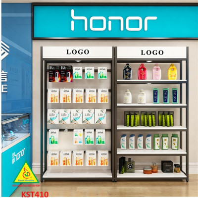 Kệ trưng bày sản phẩm, hàng hóa , kệ trang trí khung sắt mặt gỗ KST410 - Nội thất lắp ráp Viễn Đông Adv