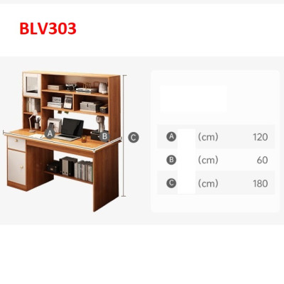 Bàn làm việc, bàn học liền kệ bằng gỗ MDF BLV303