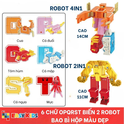 Đồ Chơi Bảng 26 Chữ Cái Biến Hình Lắp Ghép Chiến Binh Robot Khủng Long Lớn Sáng Tạo Chữ Số Và Dấu
