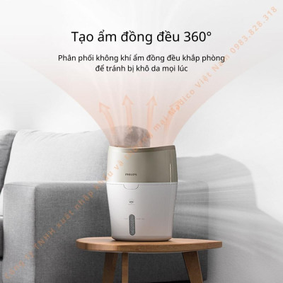 Máy tạo độ ẩm Philips làm ẩm không khí phòng đa năng hiển thị đèn led HU4803 - Hàng nhập khẩu