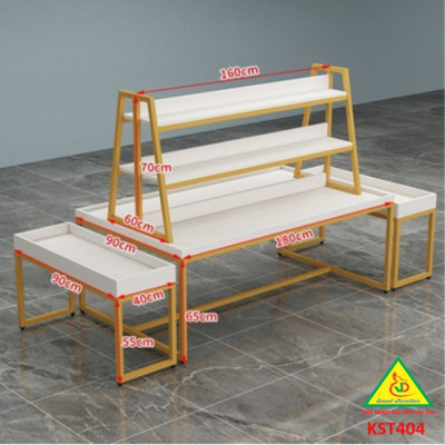 Kệ gỗ trưng bày rau củ quả, kệ trưng bày sản phẩm, hàng hóa KST404 - Nội thất lắp ráp Viễn Đông Adv