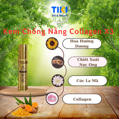 Kem Chống Nắng Collagen X3 Spf 50+++ Kem Chống Nắng Lâu Trôi Dưỡng Trắng Da Đông Anh Chính Hãng 50g