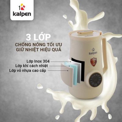 Máy Xay Nấu Đa Năng-Máy Làm Sữa Hạt Cao Cấp Model H1-H2 600ml-750W Hàng Chính Hãng KALPEN-GIA DỤNG ĐỨC Bảo Hành 2 Năm