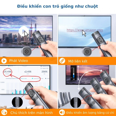 Bút trình chiếu NORWii N97S kĩ thuật số LASER màu Xanh/Đỏ chuyên dùng cho màn hình LED/TV và màn chiếu. Hàng Chính Hãng.