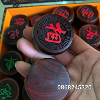 Quân cờ tướng gỗ trắc kt 4.0×1.5cm +cả hộp đựng