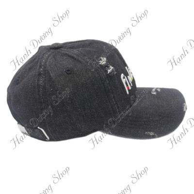Mũ lưỡi trai jean rách bụi cá tính thêu chữ Finesse đẹp mắt hợp thời trang - Hạnh Dương
