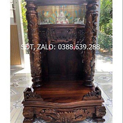 Bàn Thờ Ông Địa Thần Tài 60-98cm gỗ Muồng( Chiu Liu)