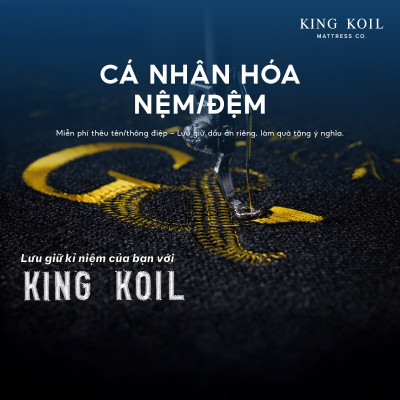 Nệm lò xo King Koil World_Sử dụng công nghệ Thêu Tên hoặc Thông Điệp_Độ dày 25cm