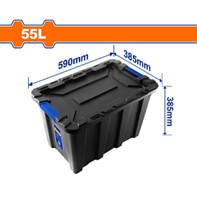 HỘP NHỰA TRỮ KHO ĐEN 55L WTB3355 WADFOW - HÀNG CHÍNH HÃNG