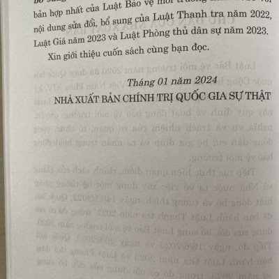 Luật Bảo Vệ Môi Trường ( hiện hành ) ( Sửa đổi, bổ sung năm 2022, 2023 )