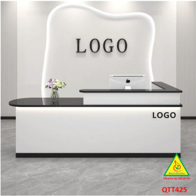 QUẦY LỄ TÂN, QUẦY TIẾP TÂN, QUẦY TÍNH TIỀN, QUẦY THU NGÂN QTT425 ( BÀN KHÔNG ĐÈN)- Nội thất lắp ráp Viễn Đông Adv