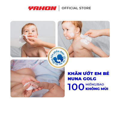 Combo Khăn Ướt Em Bé NUNA Gold Không Mùi 100 Miếng/Bao