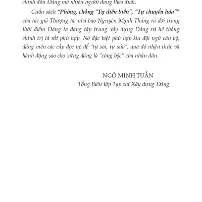 Phòng, Chống "Tự Chuyển Biến", "Tự Chuyển Hóa" (Chính Luận & Tiểu Phẩm)