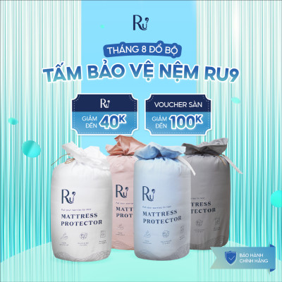 Tấm Bảo Vệ Nệm (Mattress Protector) Ru9 Chống Thấm Tuyệt Đối, Thông Thoáng - Mềm Mại | 6 Kích Thước | Nhiều Màu Sắc