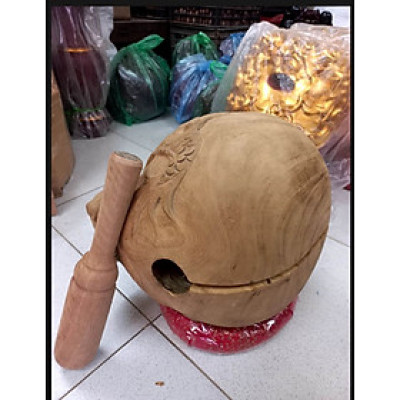 Mõ tụng kinh Phật bằng gỗ mít lục nõi không rác kt 35x35cm
