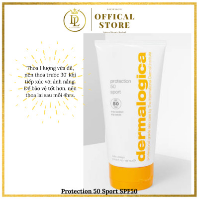 Kem chống nắng quang phổ rộng chống thấm nước, mồ hôi, thích hợp cho cả người chơi thể thao, bơi lội Dermalogica Protection 50 Sport SPF50 156ml