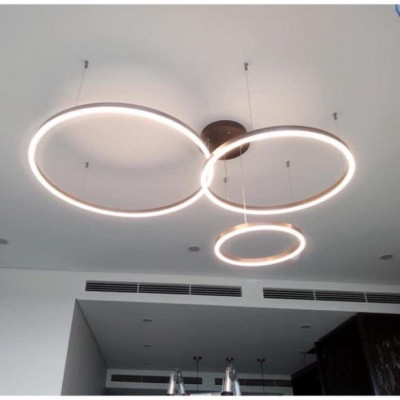 Đèn thả 3 vòng 40-60-80 mầu vàng và cafe DT