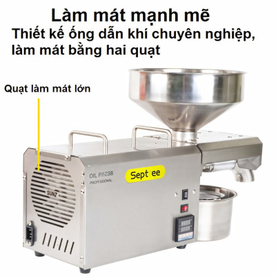 Máy ép dầu ăn thực vật chuyên nghiệp Nóng và Lạnh thương hiệu Mỹ Septree S8 - Công suất 1450W - Năng suất 6-40kg/giờ - Hàng chính hãng