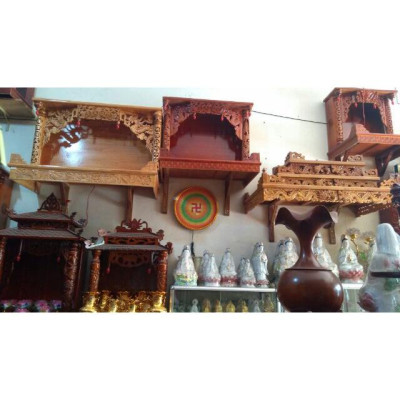 Bàn Thờ Trang Nhà treo tường 107cm gỗ Xoan 100%