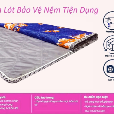 Tấm Lót Bảo Vệ Nệm Có Thun Chằn 4 Góc [Đủ Size]