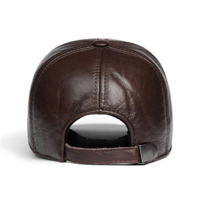 Nón lưỡi trai nam da bò thật BHY1963 Mũ da nam có che tai. Phom cứng