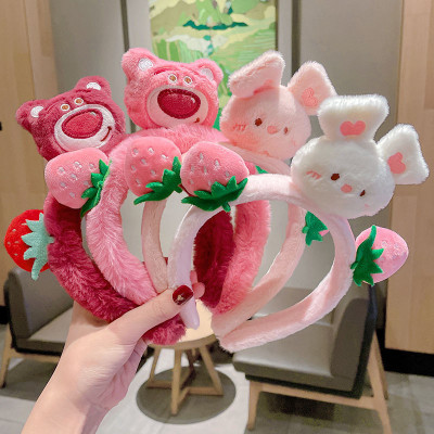 Combo 2  băng đô cài tóc gấu dâu  , tai thỏ bông xinh xắn dễ thương phong cách Hàn Quốc nhiều màu phụ kiện làm đẹp cho phái nữ