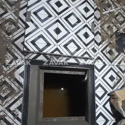 Nắp bể nước ngầm Zavak MHI-80 dùng trong nhà, KT 80x80cm, lát gạch dày 1.2cm, chịu tải xe máy, inox 304