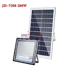 Đèn Pha Chống Lóa Cao Cấp Năng Lượng Mặt Trời mã JD-7200 Công Suất 200W - Khung Nhôm nguyên khối