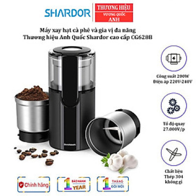 Máy xay hạt cà phê và gia vị đa năng Shardor CG628B Công suất: 200W - Hàng chính hãng