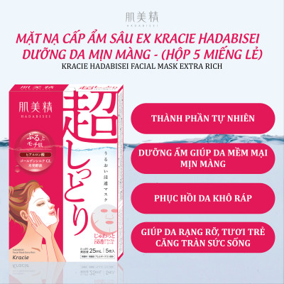 Mặt Nạ Cấp Ẩm Sâu Dưỡng Da Mịn Màng Ex Kracie Hadabisei (Lẻ 1 Miếng)