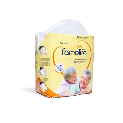 Tã dán người già FAMOLIFE Cao Cấp mềm mại, thấm hút, chuẩn chất lượng Châu Âu - Gói 10 Miếng