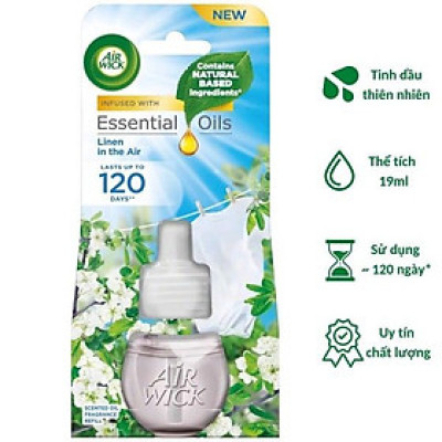 Chai tinh dầu cắm điện Air Wick Refill AWK2342 Linen in the Air 19ml (Hương hoa táo)