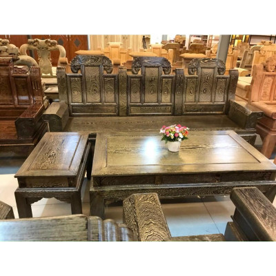 Bàn ghế tiếp khách gỗ mun đuôi công