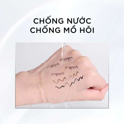 Bút Kẻ Mắt Nước 24H VACOSI Không Lem Waterproof Eyeliner - Đầu Bút Lông, 2 Màu Mực Đen / Nâu