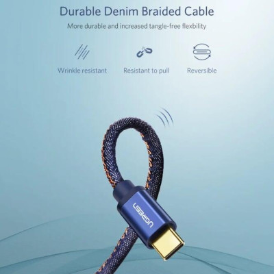 Ugreen UG40344US250TK 1M màu Xanh Cáp sạc USB TypeC cao cấp - HÀNG CHÍNH HÃNG