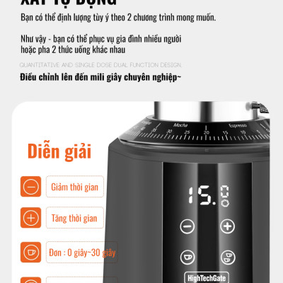 Máy Xay Cà Phê G9A Tự Động 2 Lập Trình, 100 Cấp Xay Cực Mịn, Thương Mại Chuyên Nghiệp, Bản Nâng Cấp, hàng chính hãng