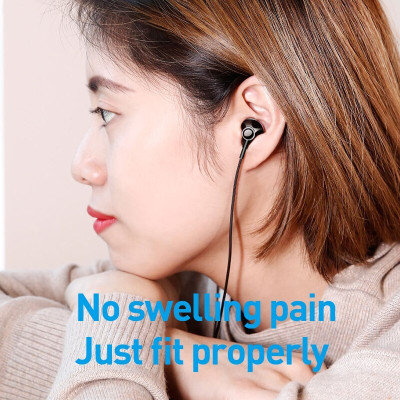 Tai nghe nhét tai jack 3.5mm Baseus H06 dài 1.2M dây TPE vải cho Smartphone ( 2 màu ) - Hàng chính hãng