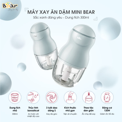Combo Nồi Nấu Chậm 0,8L SUBE001 + Máy Xay Ăn Dặm 0,3L B03V2 cháo, chưng yến dinh dưỡng, tiện dụng - Hàng Chính Hãng