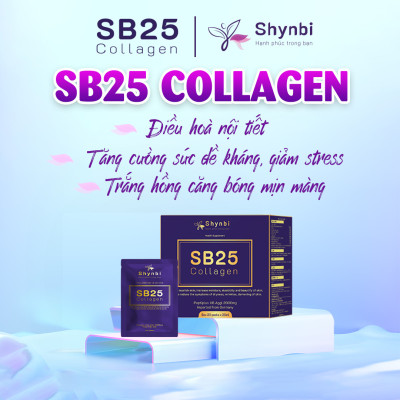 combo 2 hộp Sb25 Collagen Nước Uống Đẹp Da - Collagen Dạng Nước Bổ Sung Collagen Giúp Sáng Da Hộp 20 gói x 20 ml