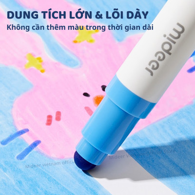 Bút màu nước 2 đầu, kèm dấu cho bé xóa được mideer Round-Tip Stamper Washable Marker