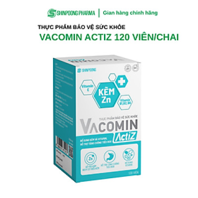 [Hộp 120 viên] Viên Uống VACOMIN ACTIZ Bảo Vệ Sức Khỏe bổ sung vitamin tổng hợp, vitamin nhóm B, E, C và Kẽm hữu cơ - SHINPOONG PHARMA