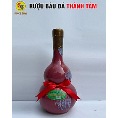 Đặc Sản Bình Định - Rượu Bàu Đá Thành Tâm Hồ Lô Đậu Xanh (Màu hồng) 350ml - OCOP 3 Sao