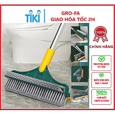 Bàn Chải Chà Nhà Tắm , Bàn Chải Chà Sàn Hai Mặt 3 Trong 1 ,Bàn Chải Lông Cứng Có Tay Cầm Ống Lồng GroFa